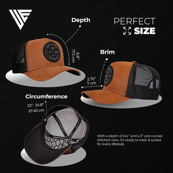 Men Women Brown Urban Effort Mesh Back Cap - Picture 6 of 11